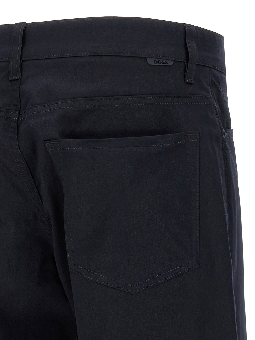Blue Cotton Casual Pants