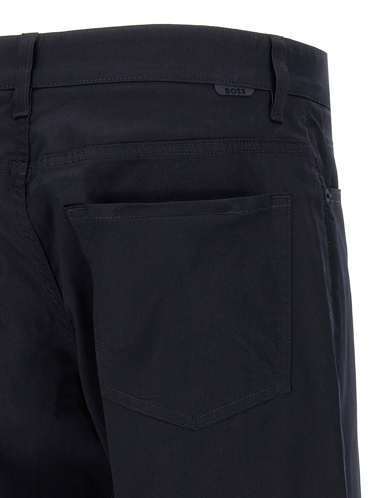 Blue Cotton Casual Pants