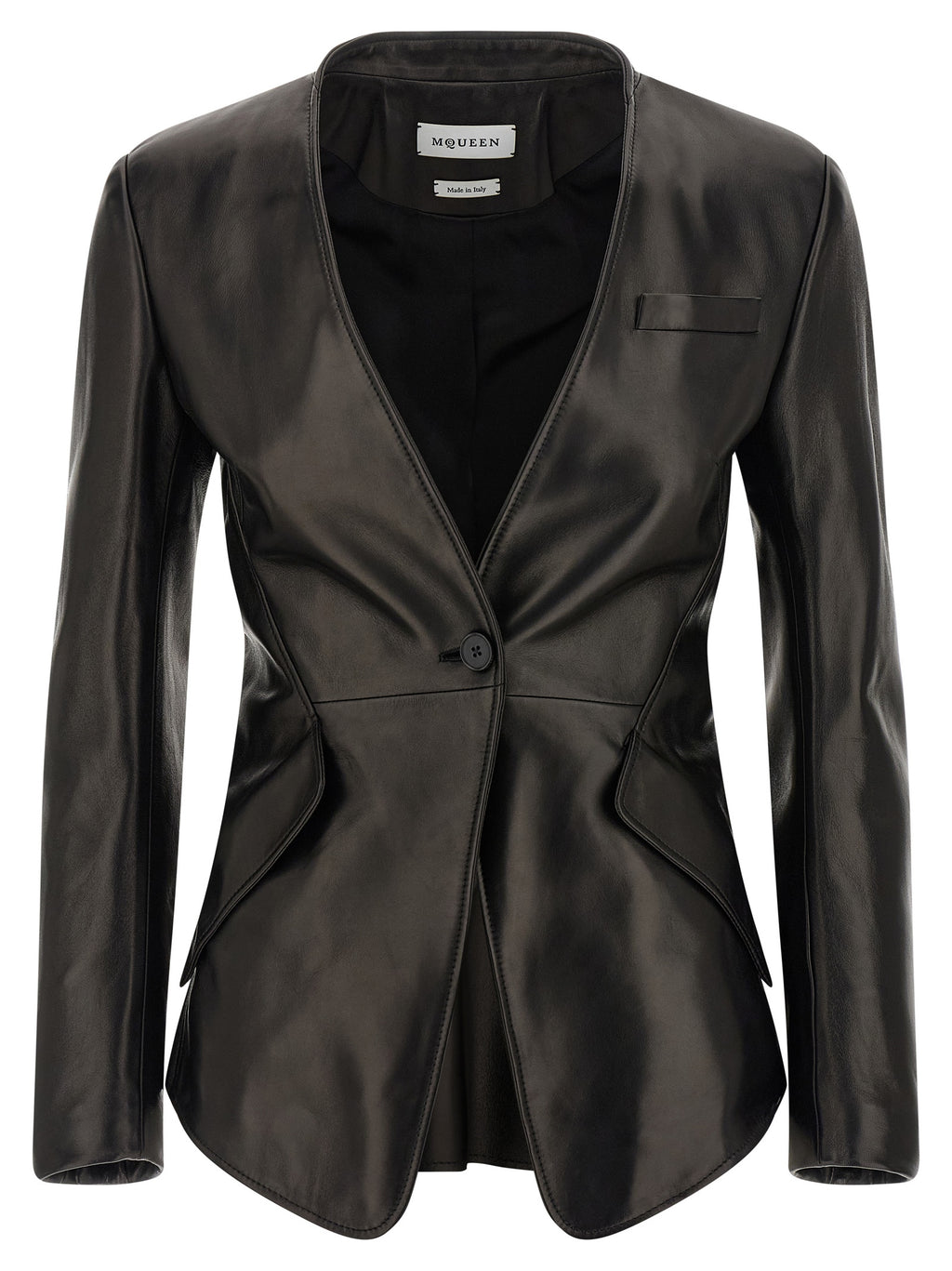 Black Lamb Leather Blazer
