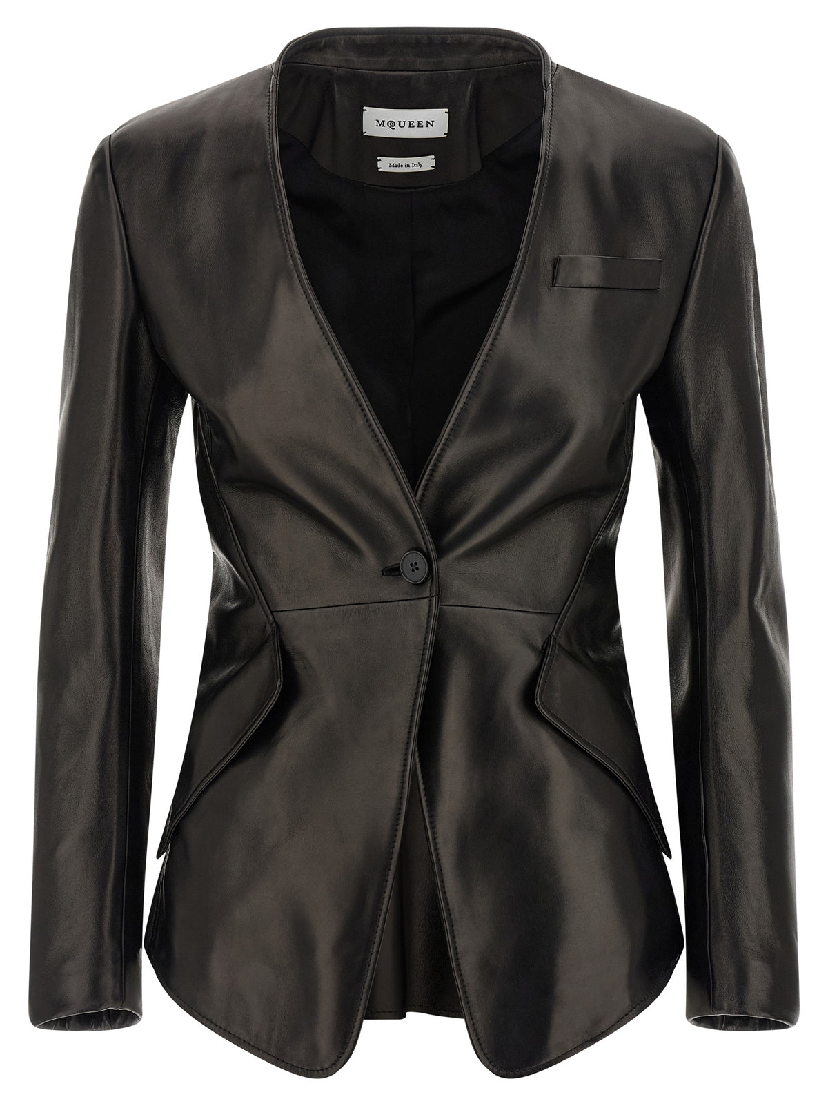 Black Lamb Leather Blazer