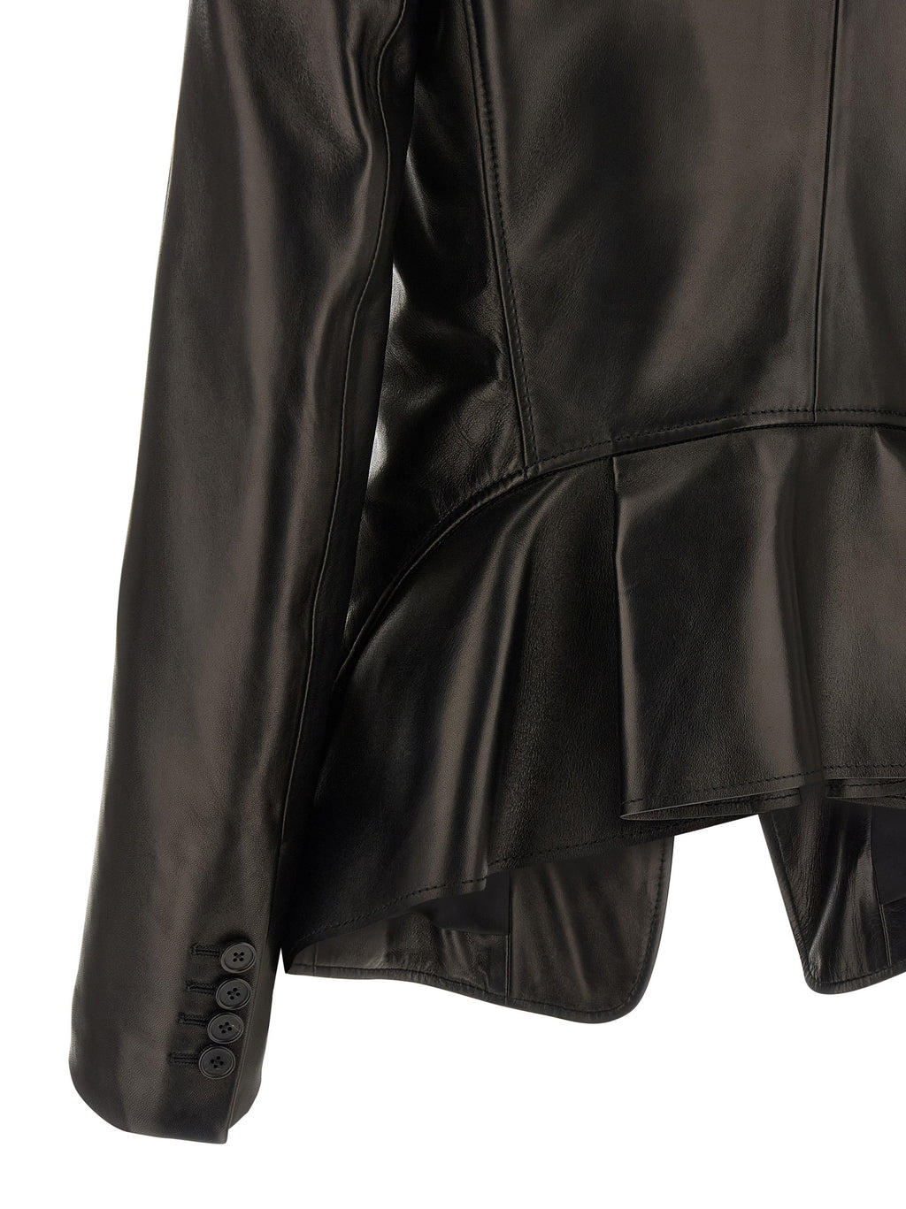 Black Lamb Leather Blazer