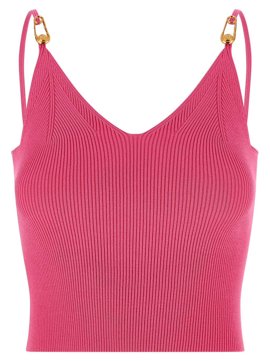 Fuchsia Viscose Sleeveles T-Shirt