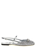 Silver Tencel Ballet Flats
