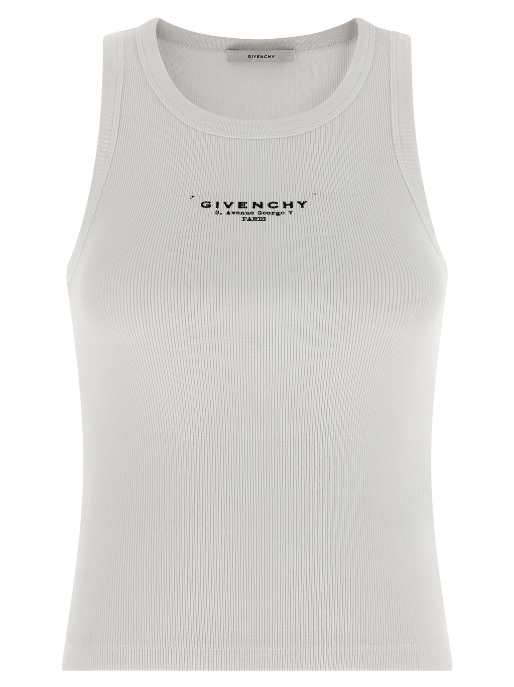 White Cotton Sleeveles T-Shirt