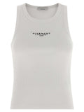 White Cotton Sleeveles T-Shirt