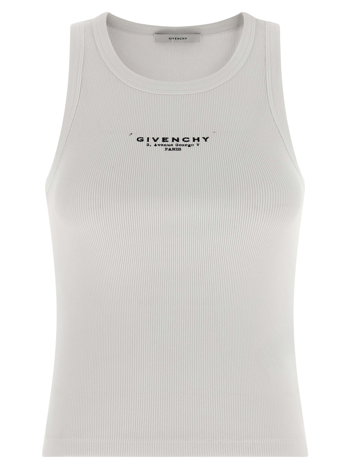 White Cotton Sleeveles T-Shirt