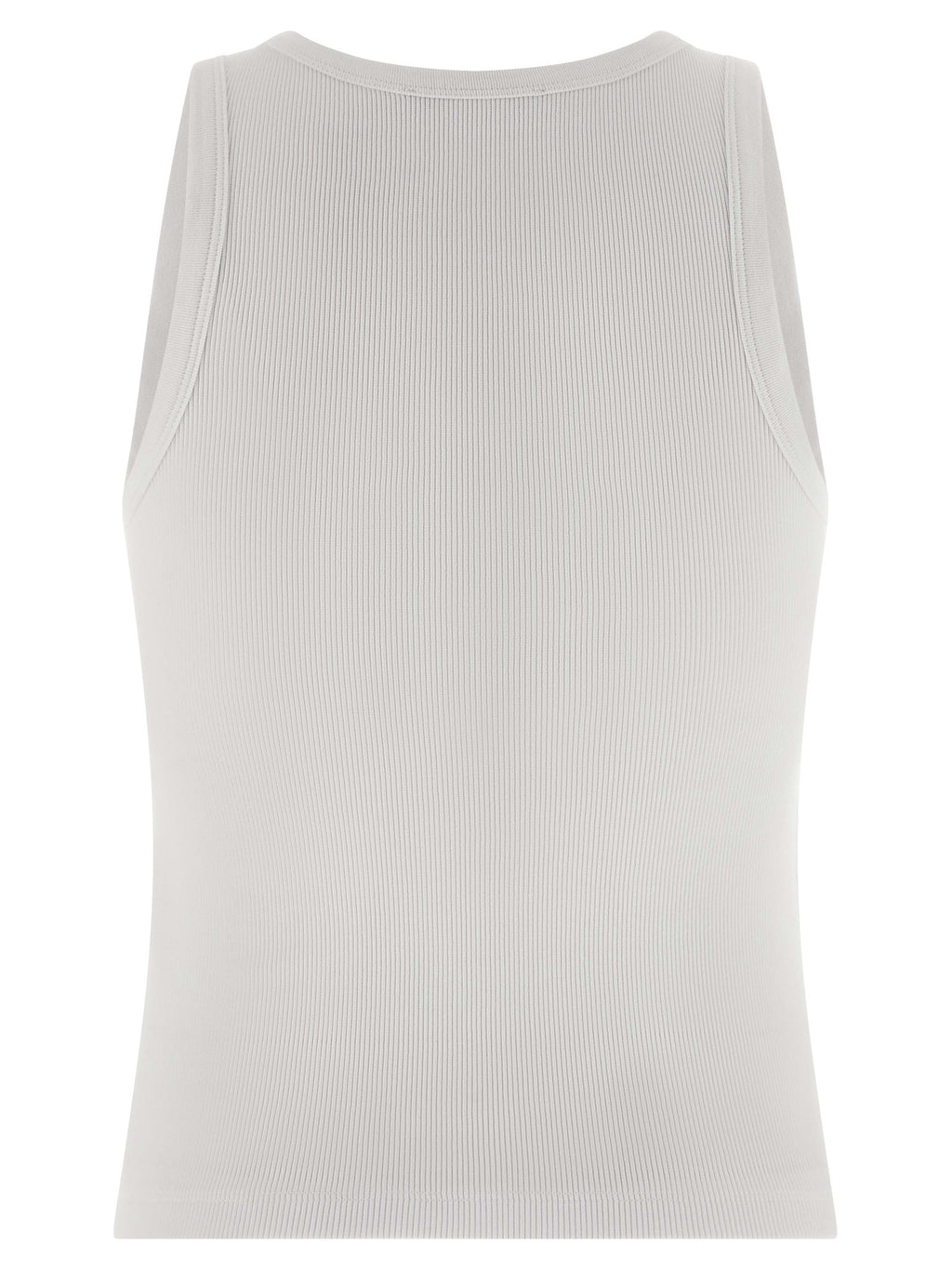 White Cotton Sleeveles T-Shirt