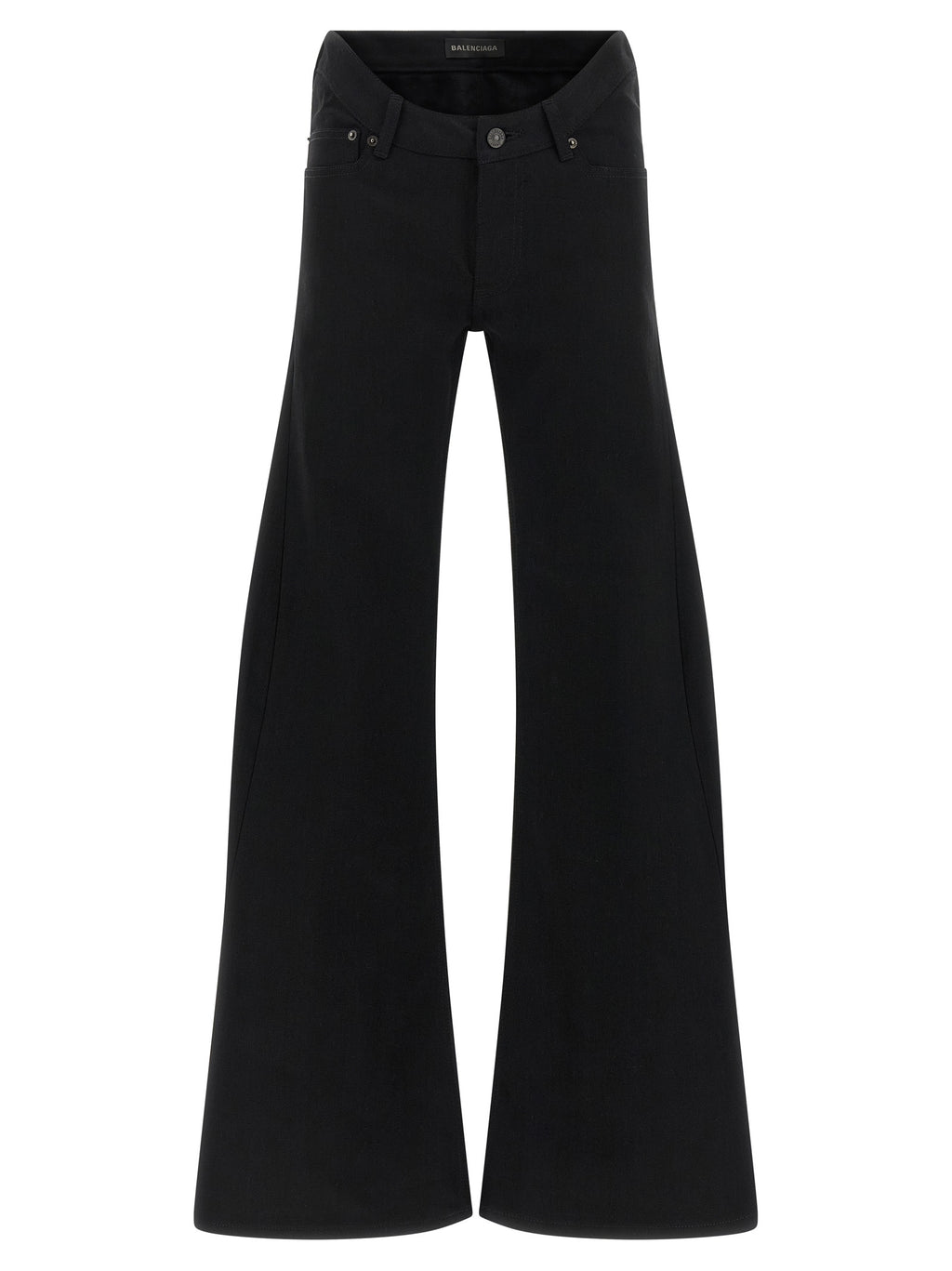 Black Cotton Flared Jeans
