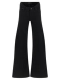 Black Cotton Flared Jeans
