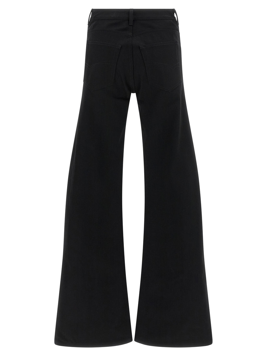 Black Cotton Flared Jeans