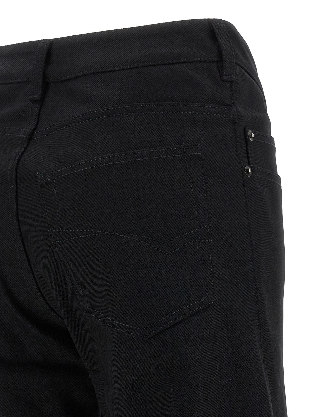 Black Cotton Flared Jeans