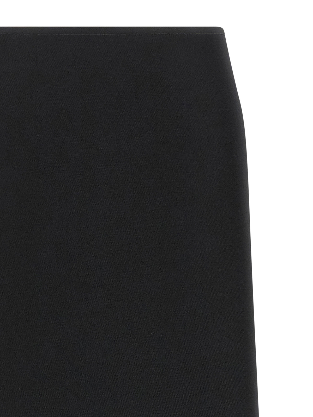 Black Virgin Wool Midi Skirt