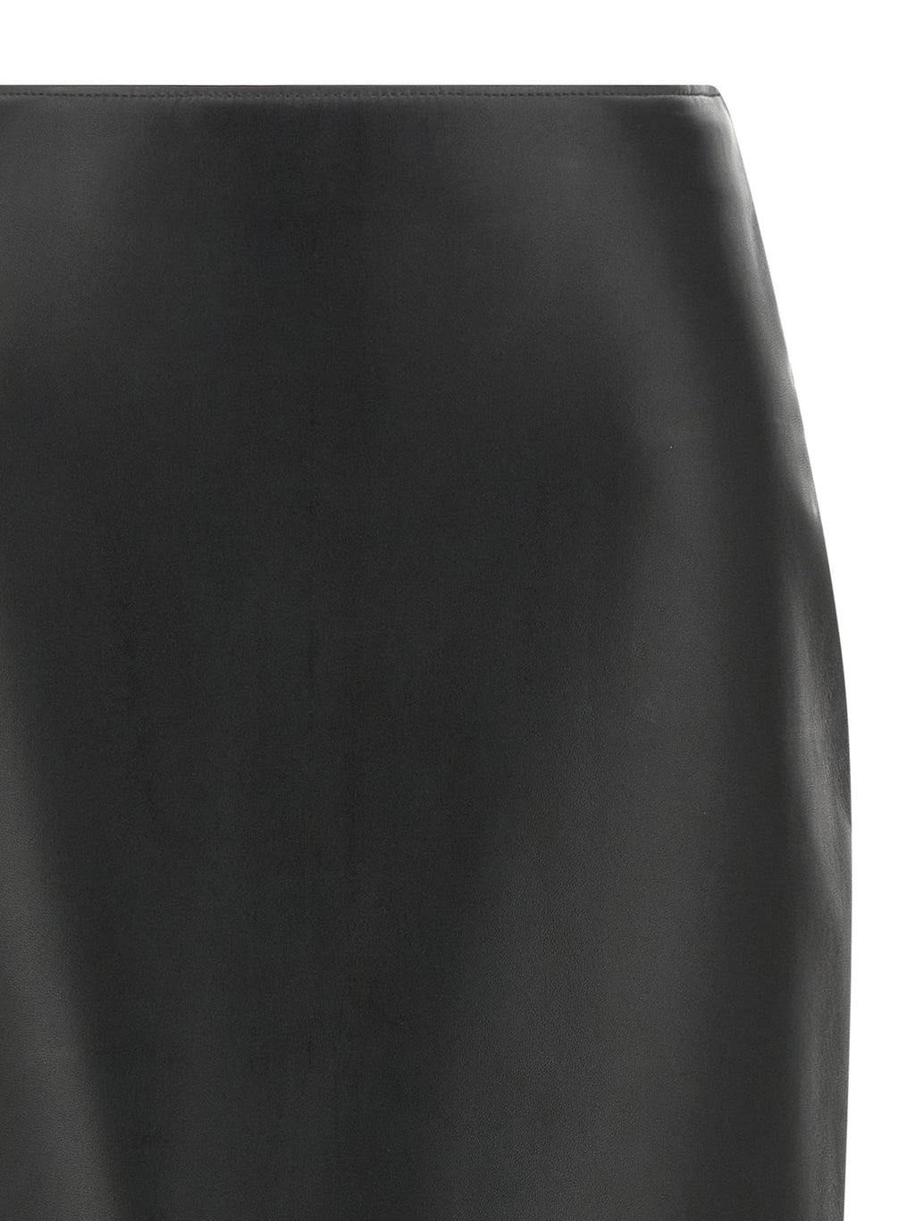 Black Lamb Leather Midi Skirt
