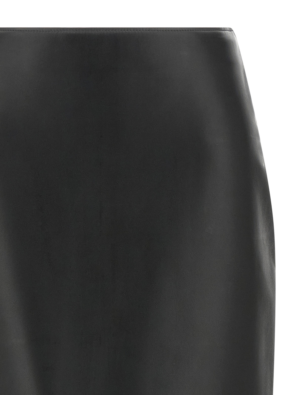 Black Lamb Leather Midi Skirt