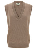 Beige Cashmere Sleeveless Jacket