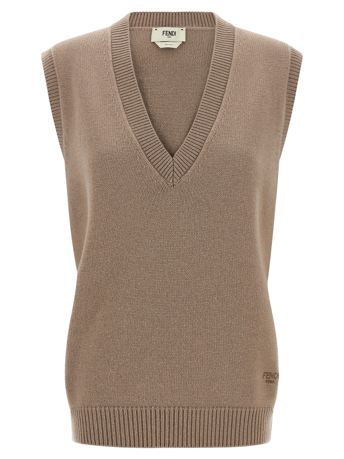 Beige Cashmere Sleeveless Jacket