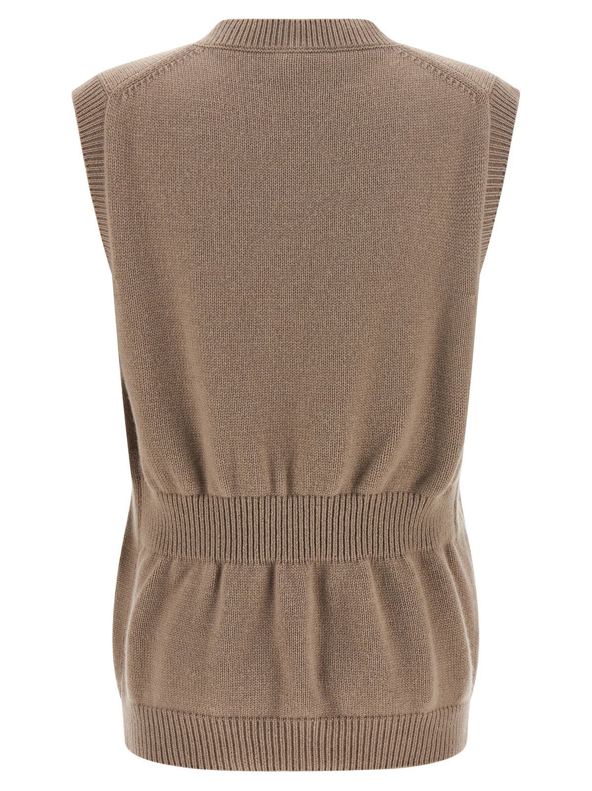 Beige Cashmere Sleeveless Jacket