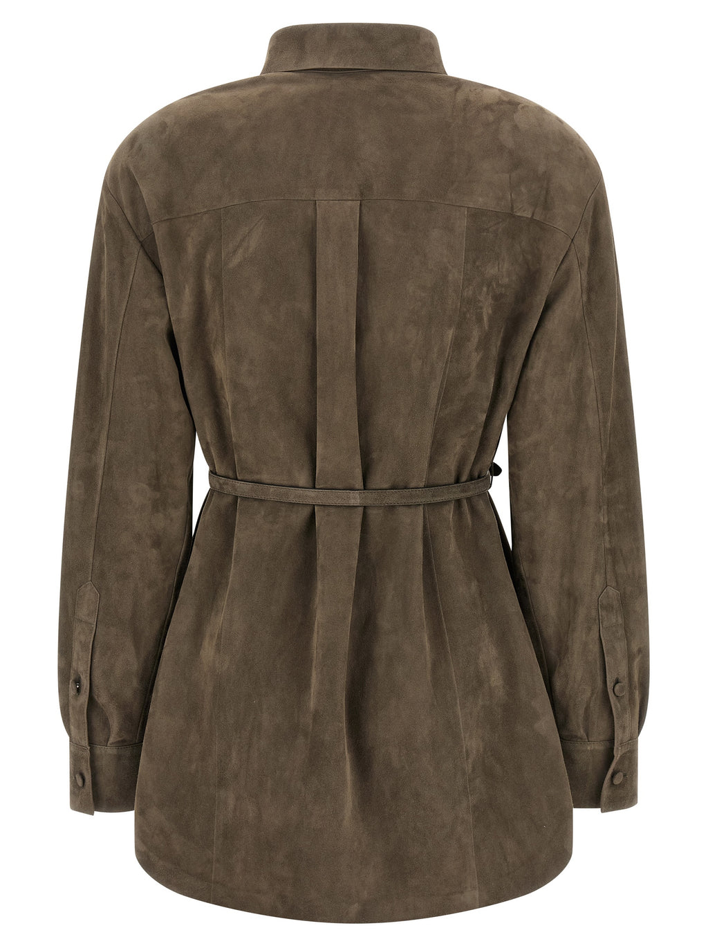 Gray Lamb Leather Blouse
