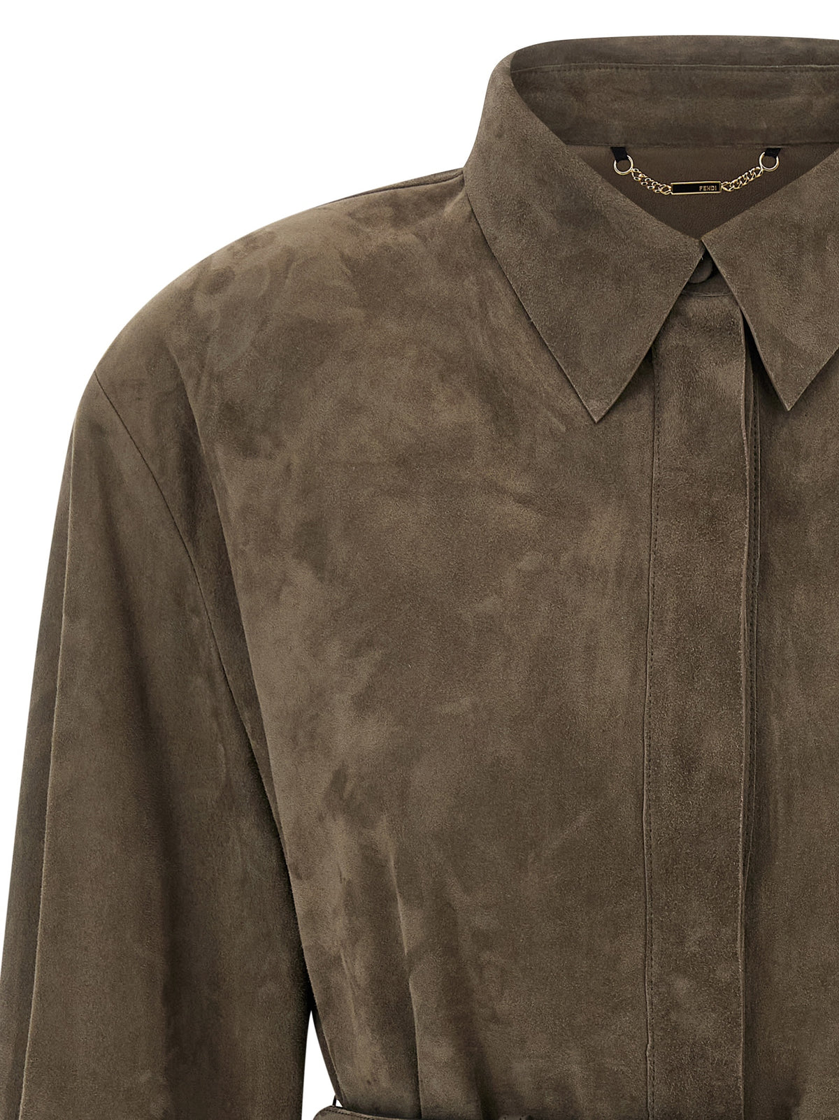 Gray Lamb Leather Blouse
