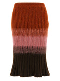Multicolor Wool Midi Skirt