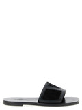 Black Calfskin Slides