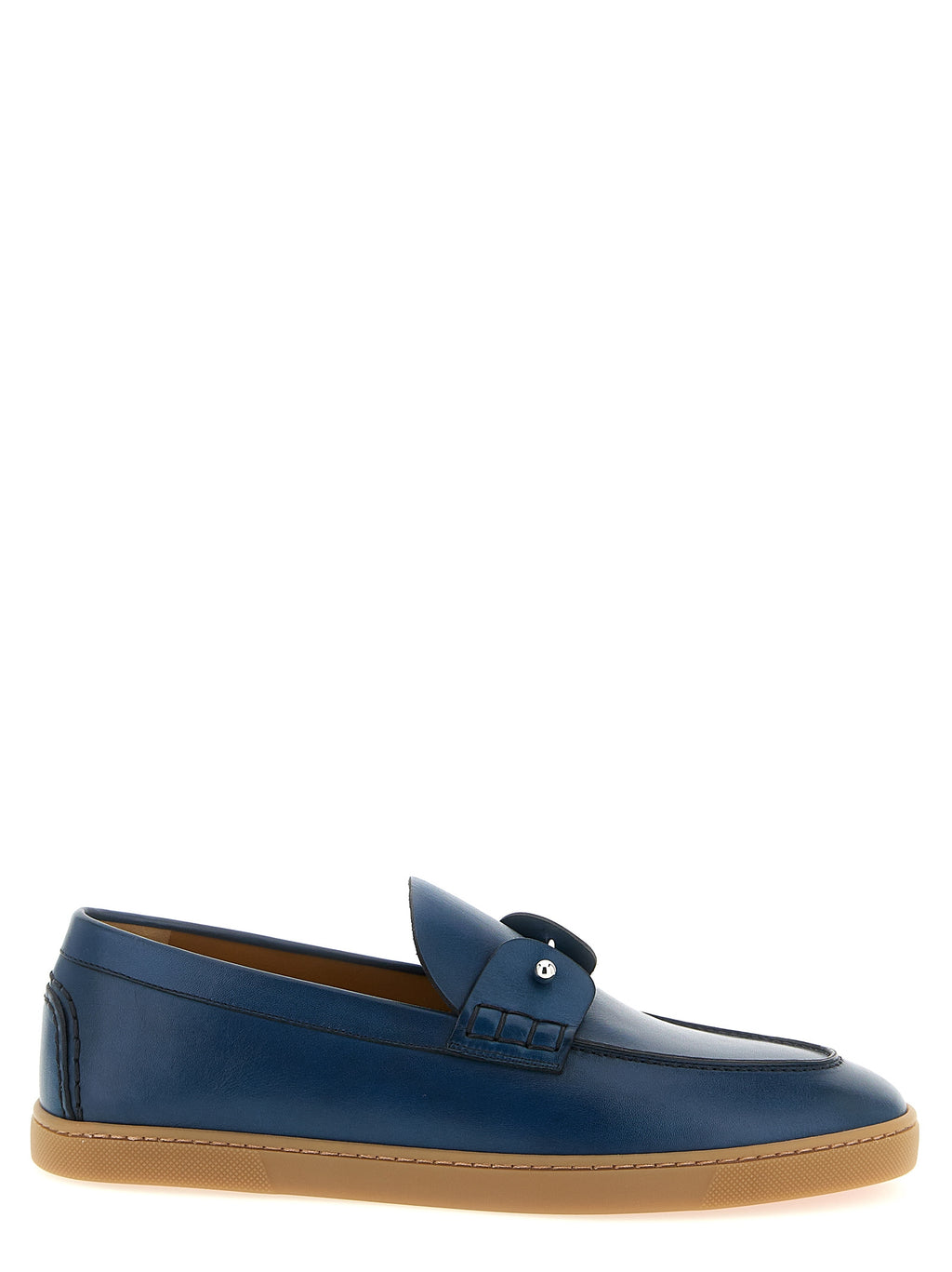 Blue Calfskin Slip-On Loafers