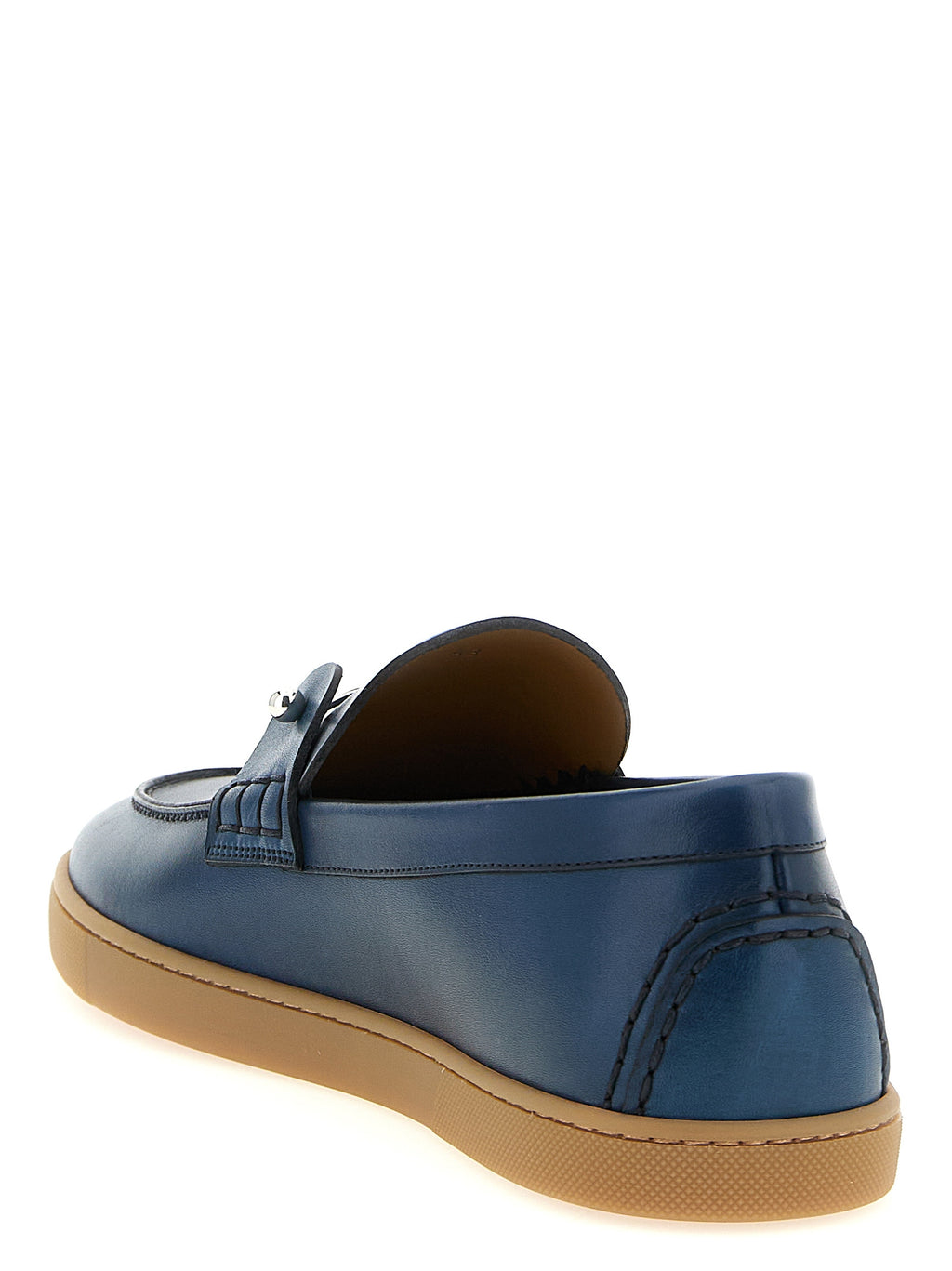 Blue Calfskin Slip-On Loafers
