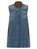 Blue Cotton Short Dress