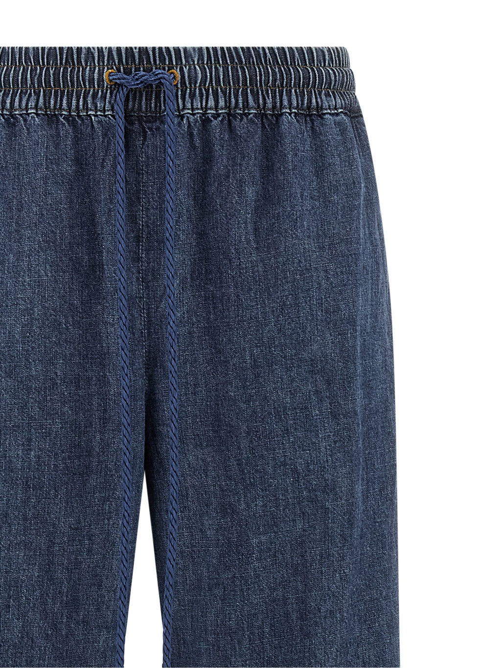 Blue Cotton Flared Jeans