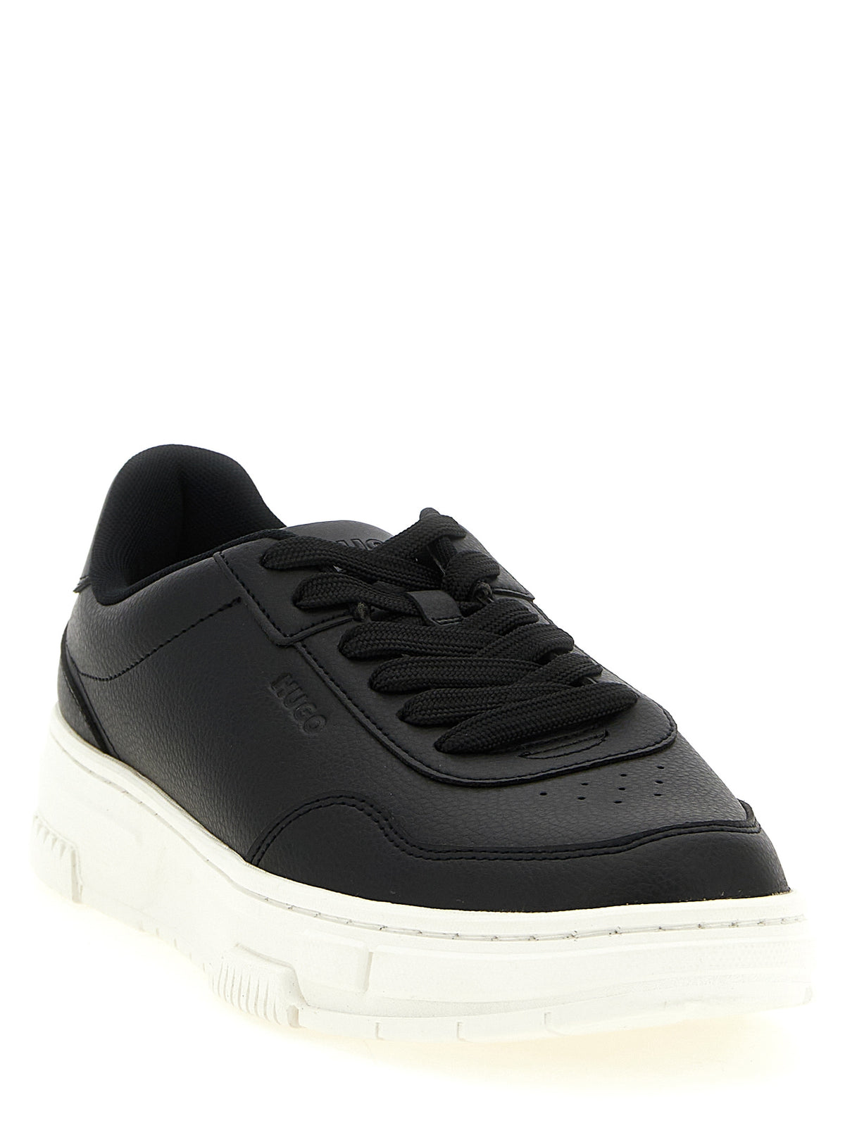 Black Polyester Low Top Sneakers