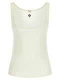 White Virgin Wool Sleeveles T-Shirt