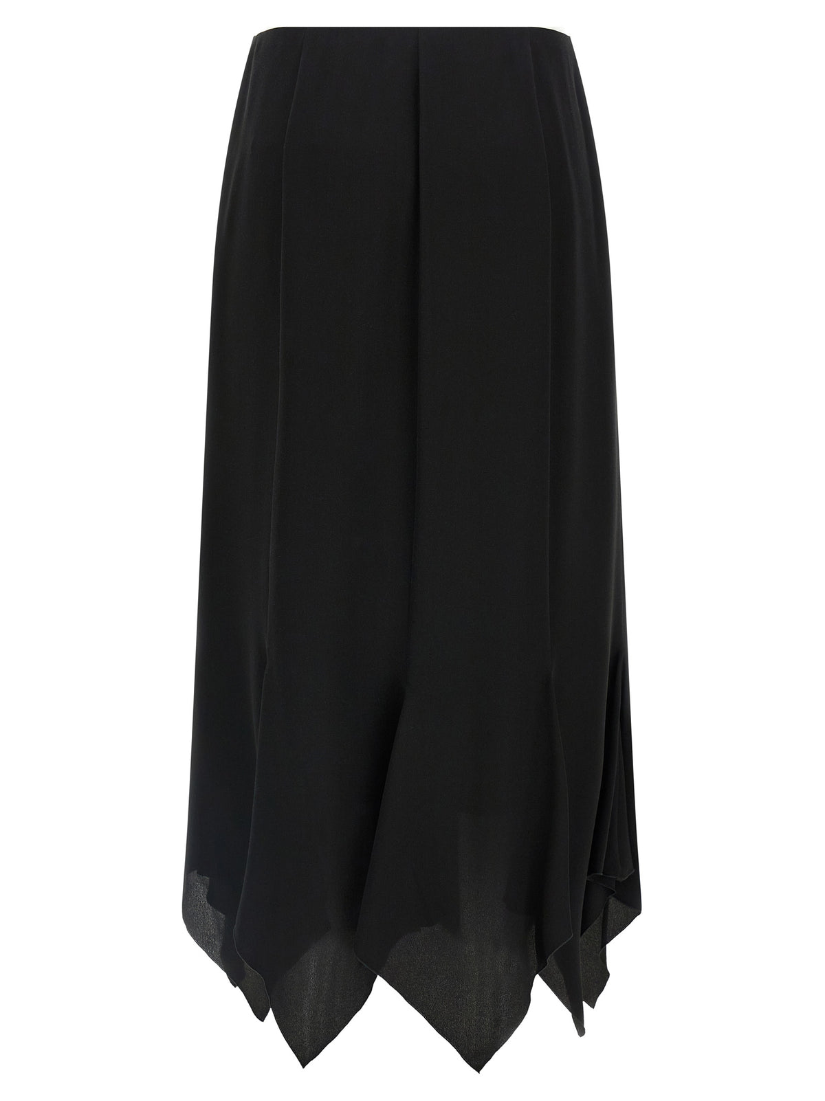 Black Silk Midi Skirt