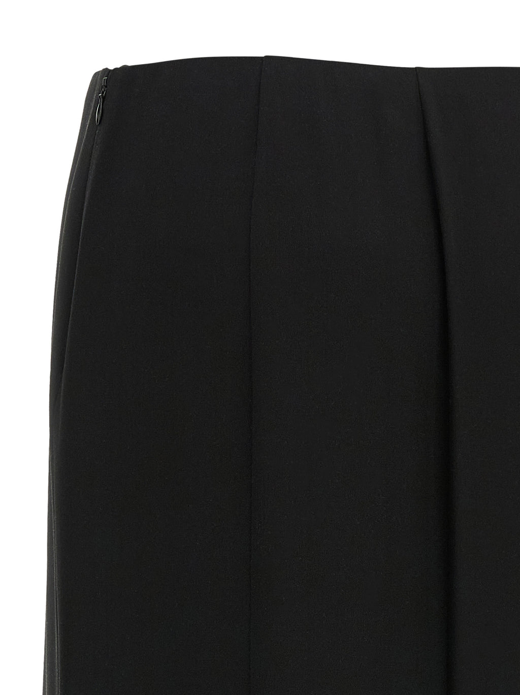 Black Silk Midi Skirt
