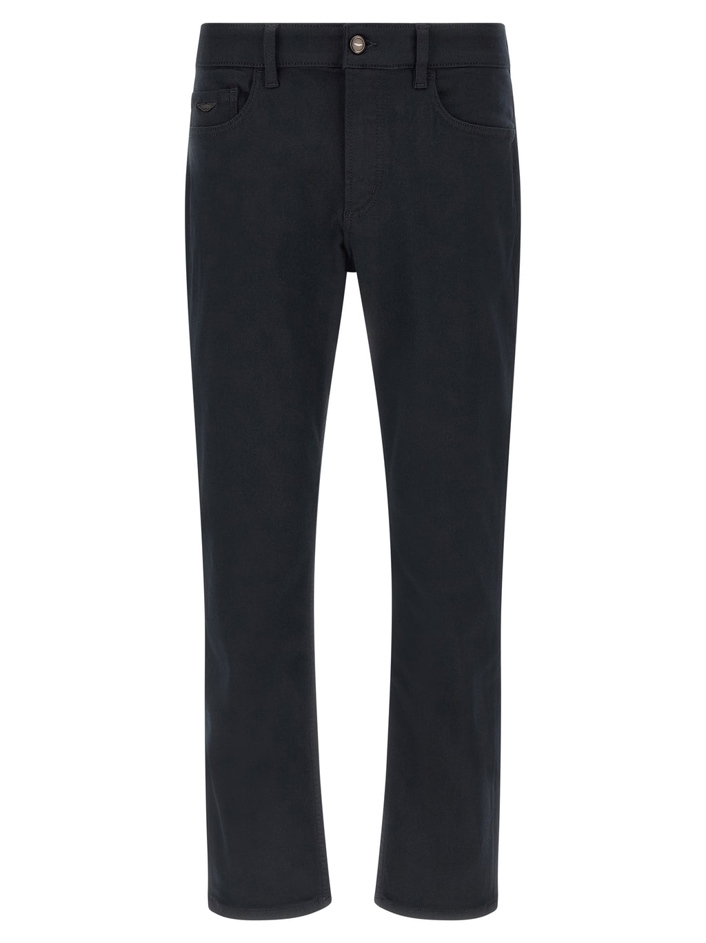 Blue Polyester Straight-Leg Jeans