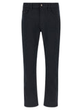 Blue Polyester Straight-Leg Jeans