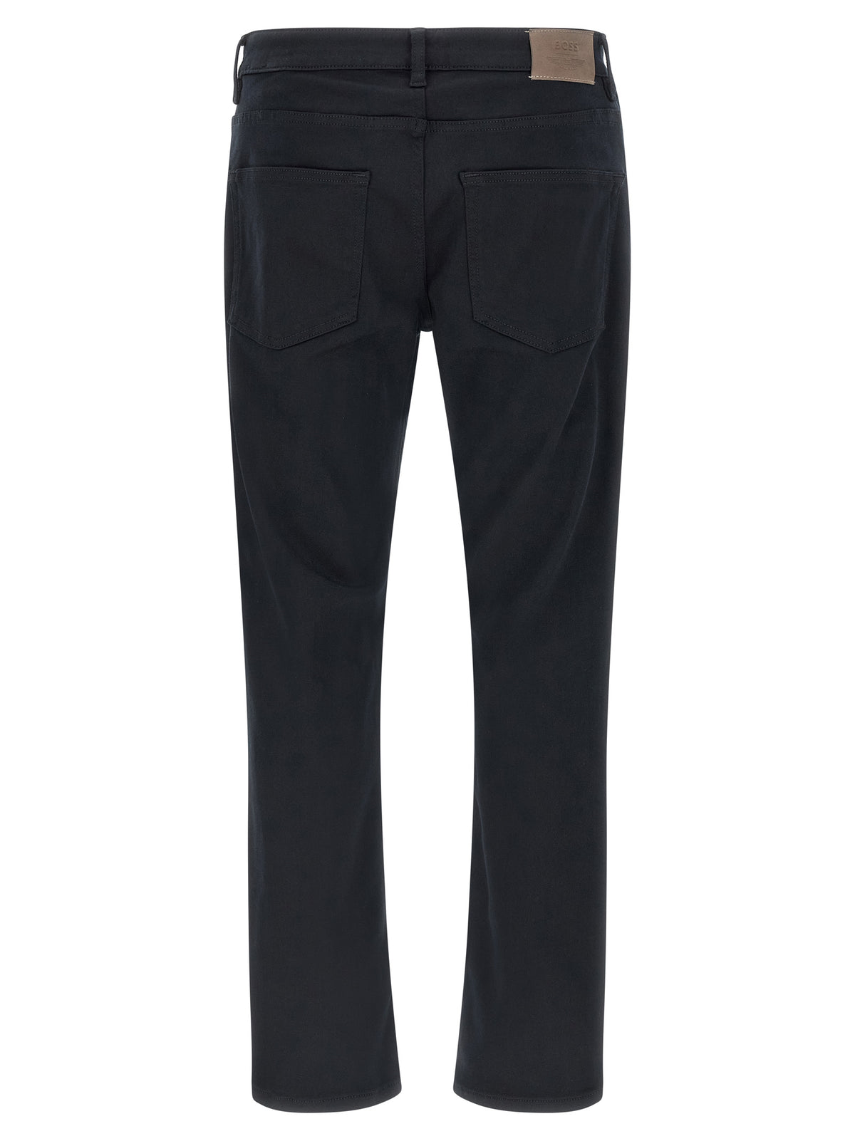 Blue Polyester Straight-Leg Jeans