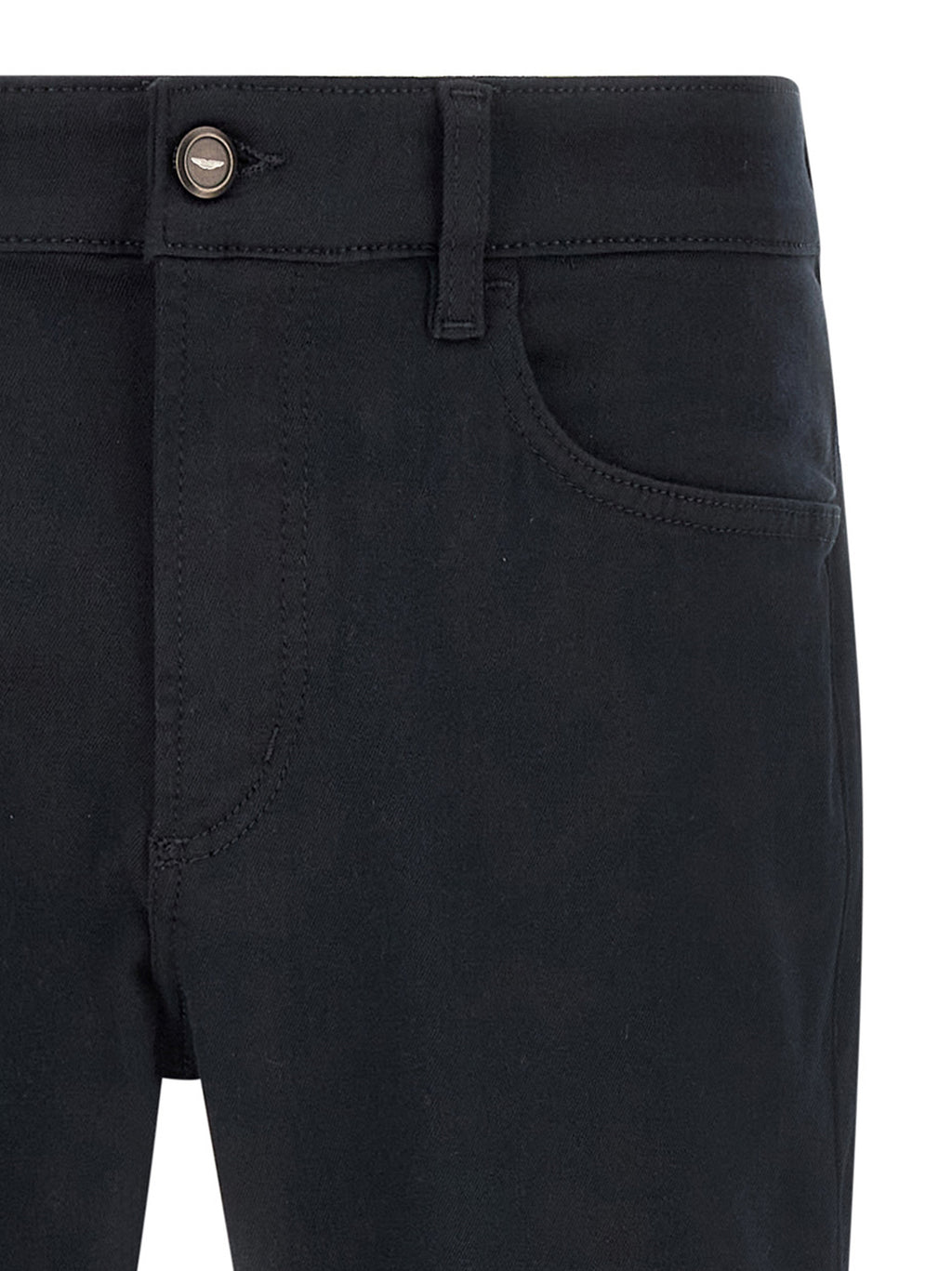 Blue Polyester Straight-Leg Jeans