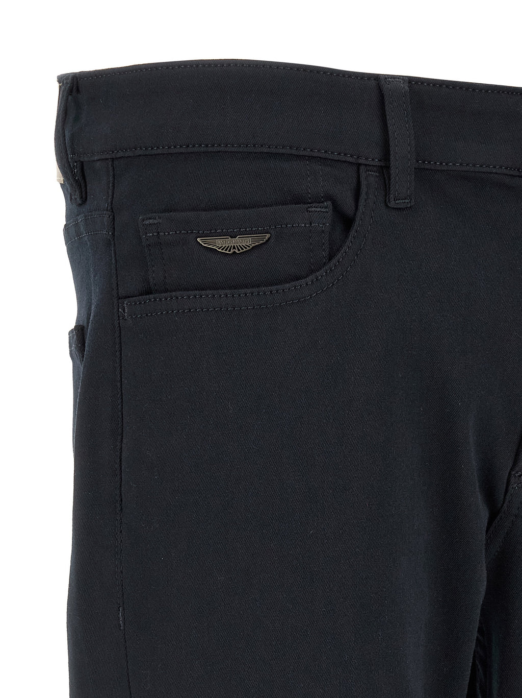 Blue Polyester Straight-Leg Jeans