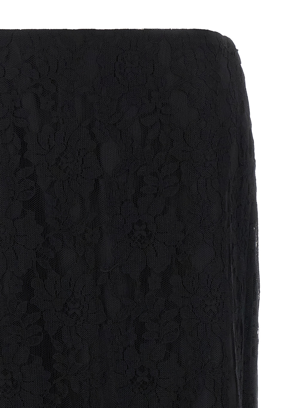 Black Cotton Midi Skirt