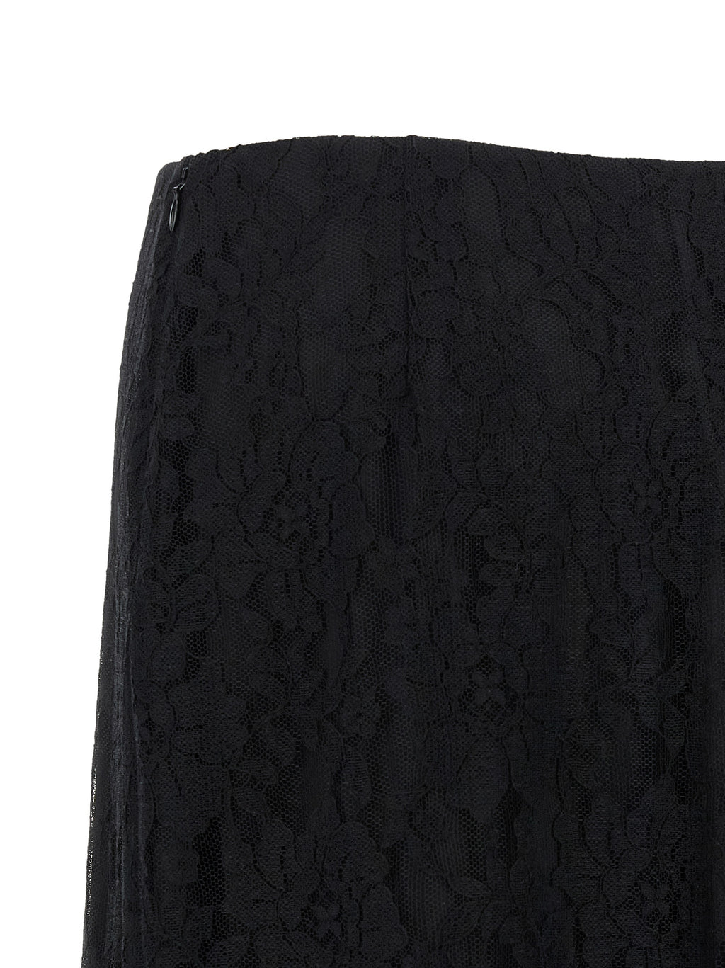 Black Cotton Midi Skirt