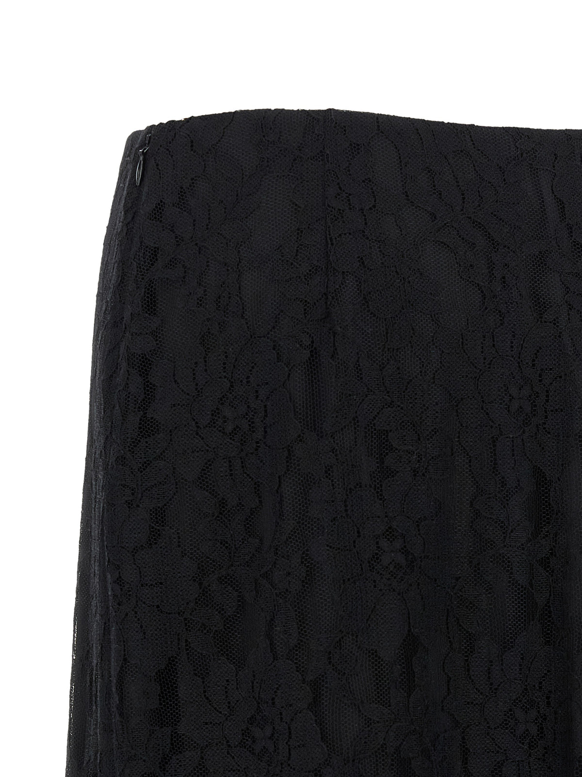 Black Cotton Midi Skirt