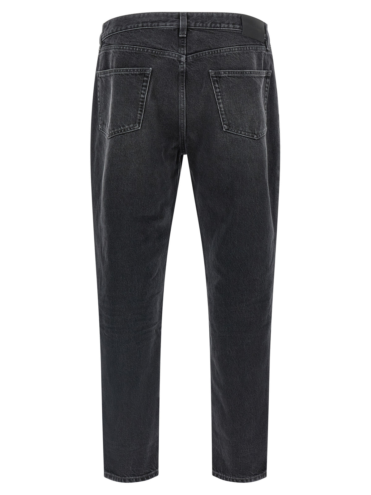 Black Cotton Straight-Leg Jeans