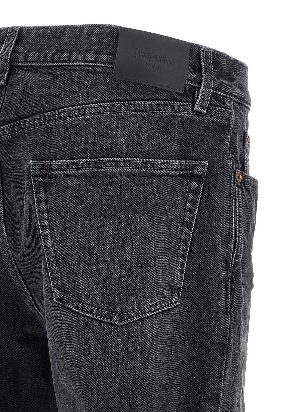 Black Cotton Straight-Leg Jeans