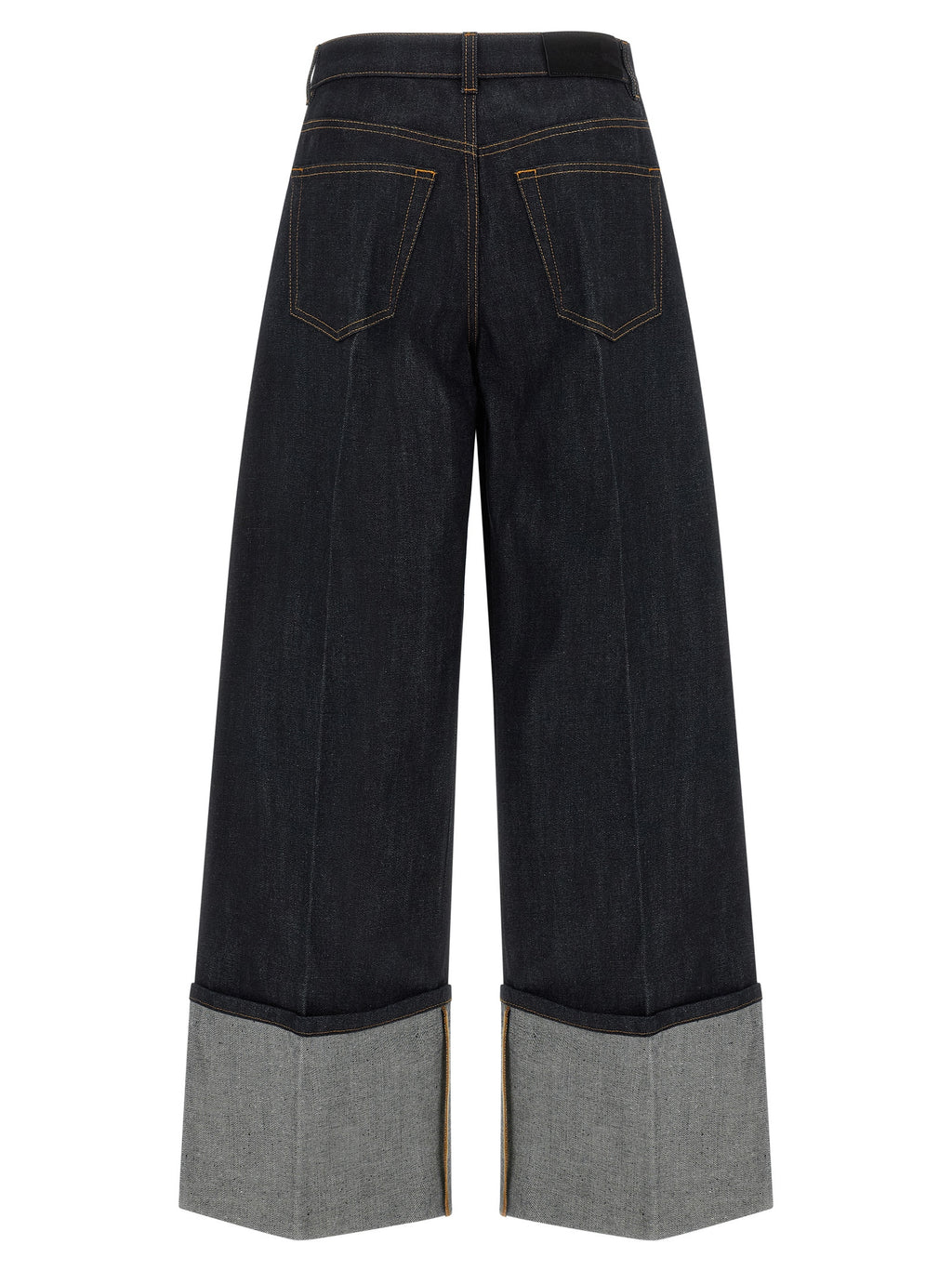 Blue Cotton Flared Jeans