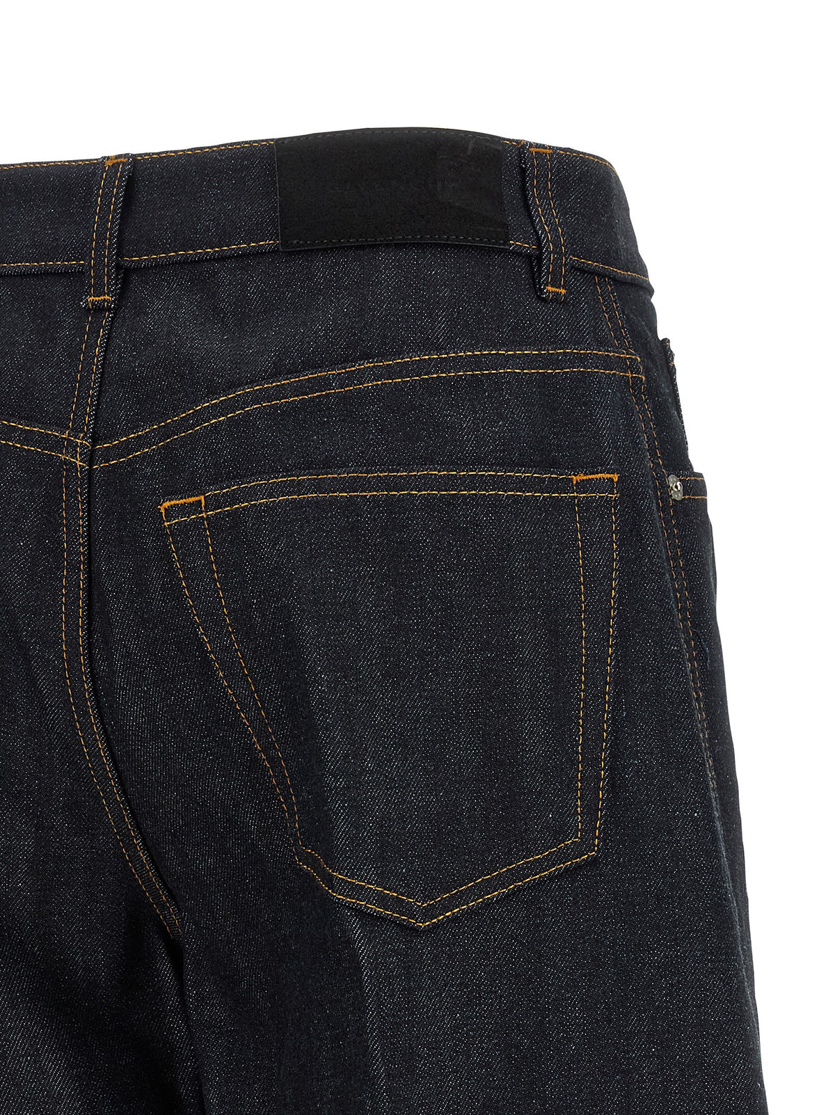 Blue Cotton Flared Jeans