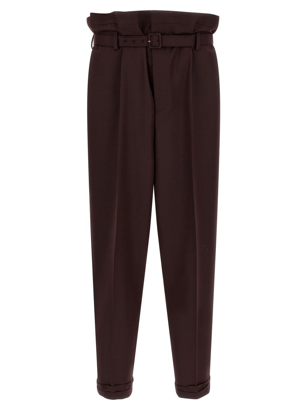 Purple Wool Casual Pants