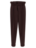 Purple Wool Casual Pants