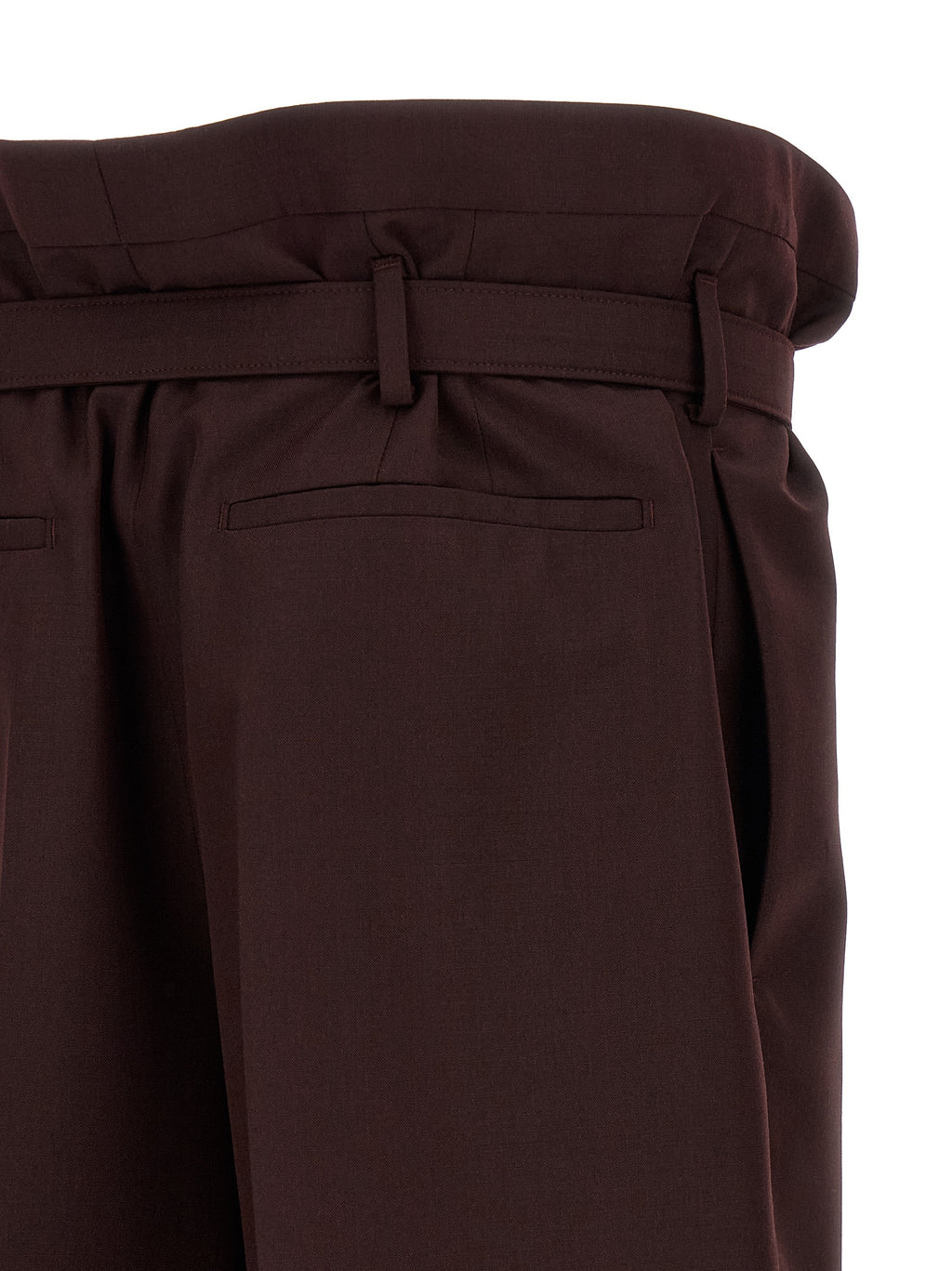 Purple Wool Casual Pants