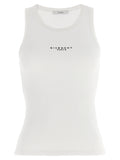White Cotton Sleeveles T-Shirt