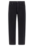 Black Cotton Straight-Leg Jeans